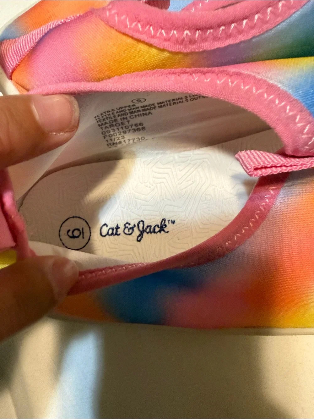 Cat & Jack Kids Multicolor Tie-Dye Water Shoes - Pink Blue Yellow